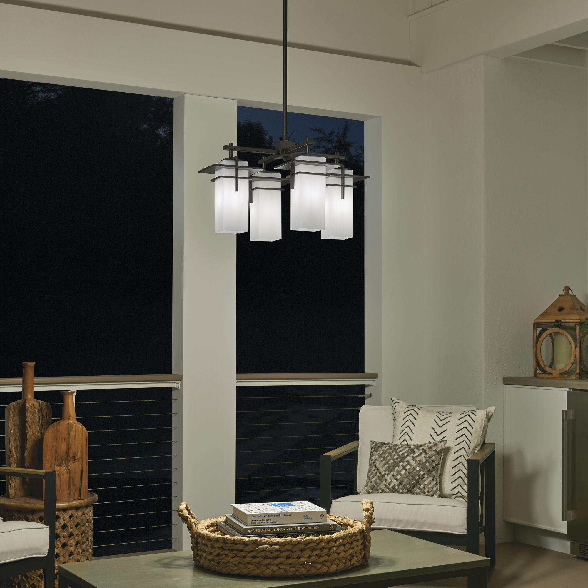 Kichler 49638OZ Caterham 4 Light 21 inch Olde Bronze Outdoor Chandelier