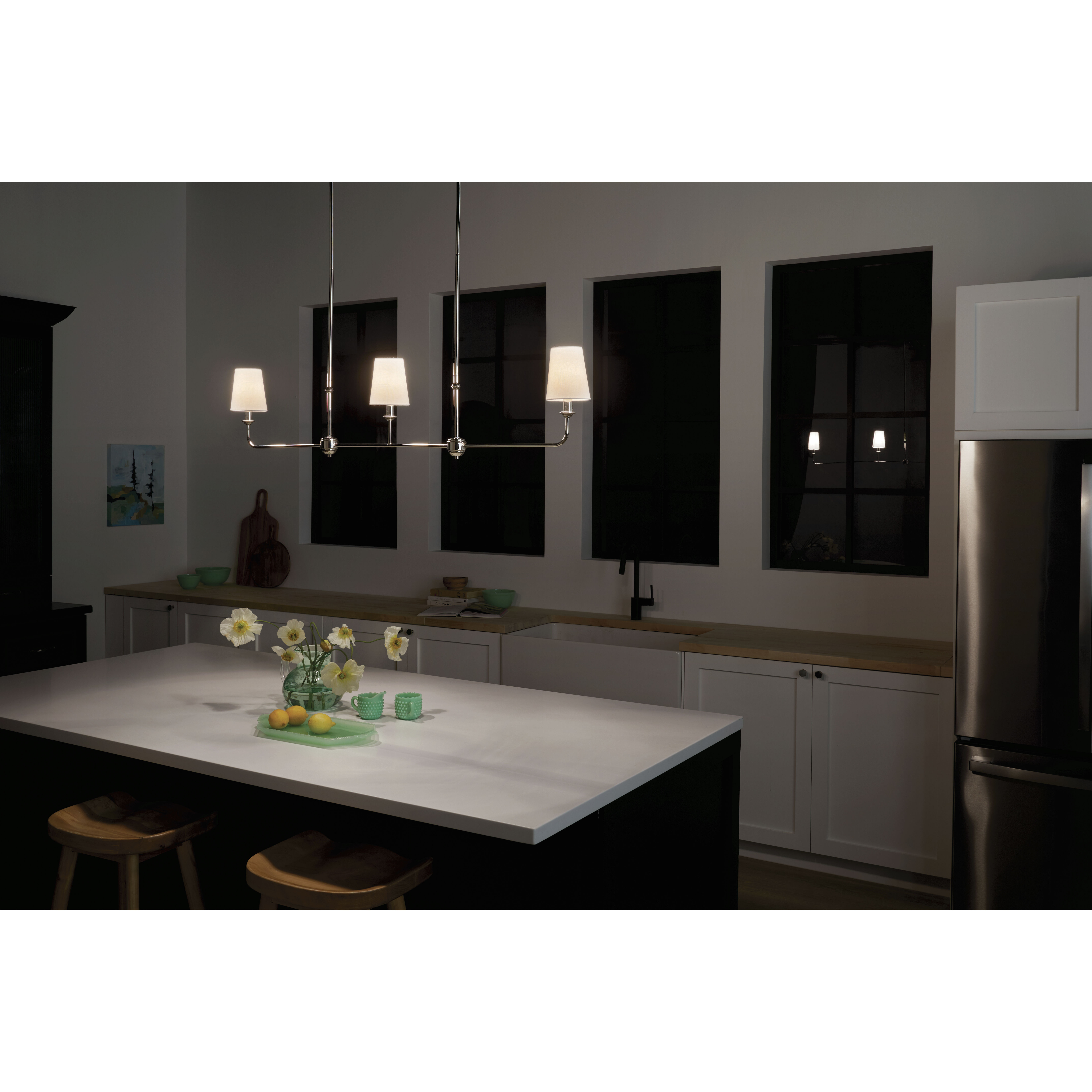 Pallas 3 Light 4.5 inch Polished Nickel Chandelier Linear Ceiling Light