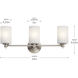 Joelson 3 Light 24 inch Brushed Nickel Wall Mt Bath 3 Arm Wall Light in Incandescent