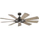 Gentry 65 inch Anvil Iron with Dist Antiq Gray Blades Ceiling Fan in Distressed Antique Gray/Walnut