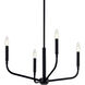 Madden 4 Light Black Chandelier/Semi Flush Ceiling Light