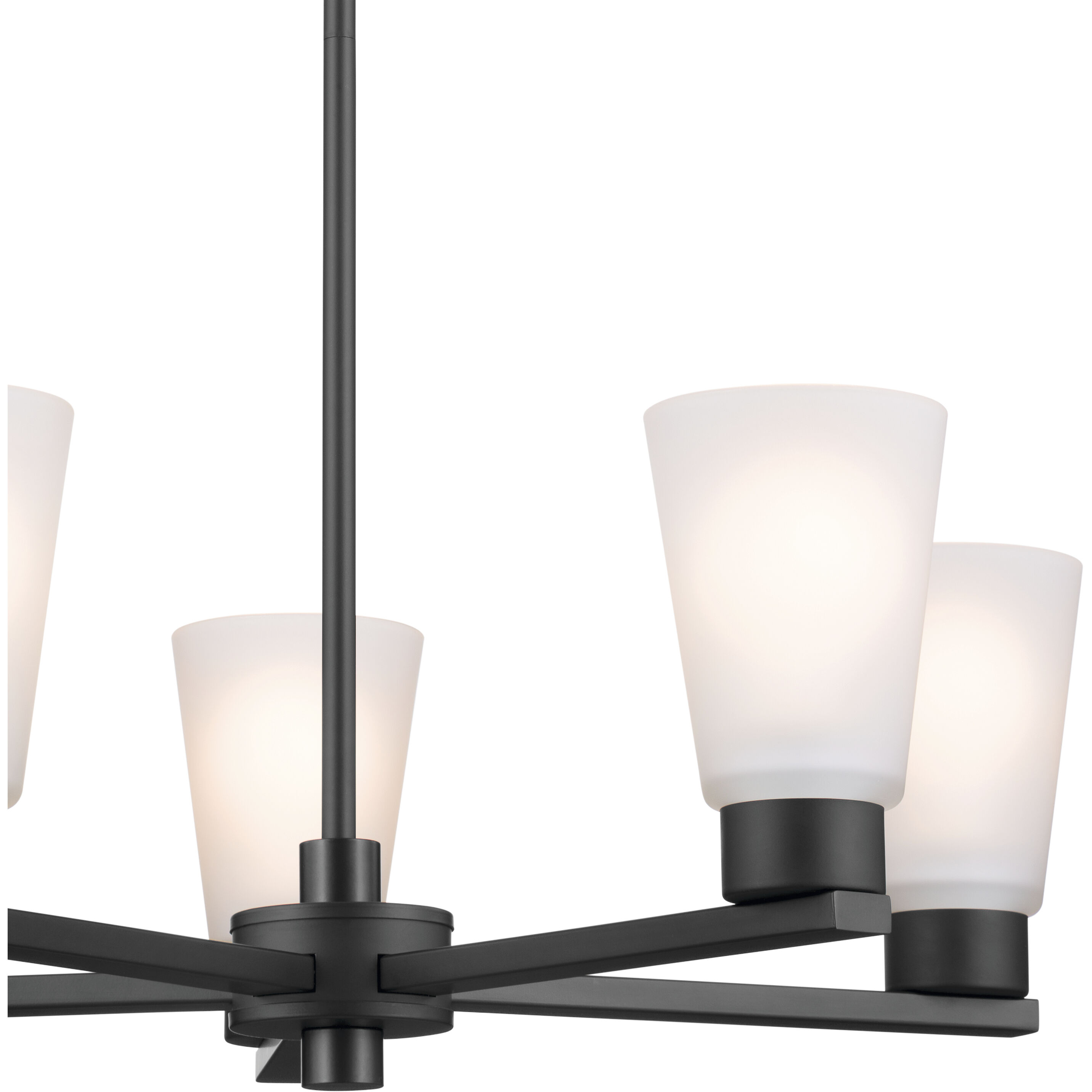 Stamos 5 Light Black Chandelier Ceiling Light, Medium, 1 Tier