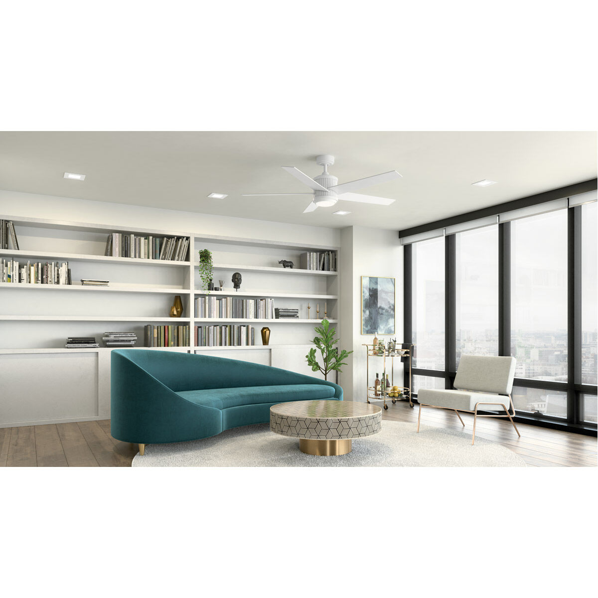 Brahm 56 inch Matte White Ceiling Fan 