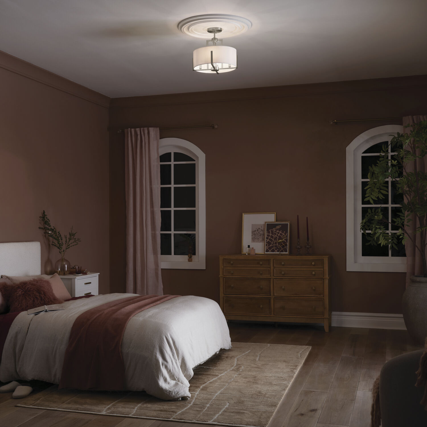Kichler 52591CLP Malen LED 15.5 inch Classic Pewter Semi