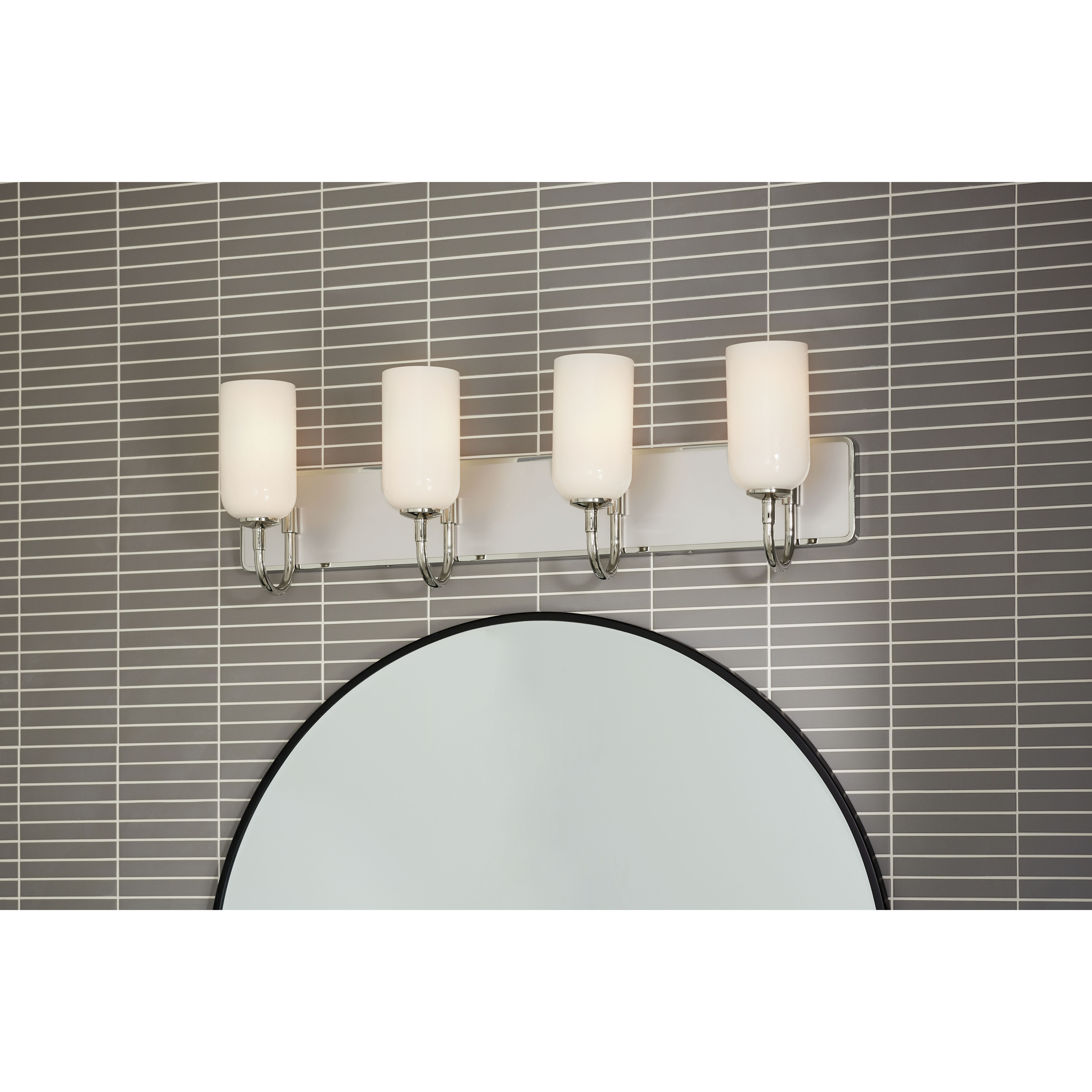 Solia LED 32 inch Polished Nickel with Satin Nickel Bathroom Vanity Light Wall Light