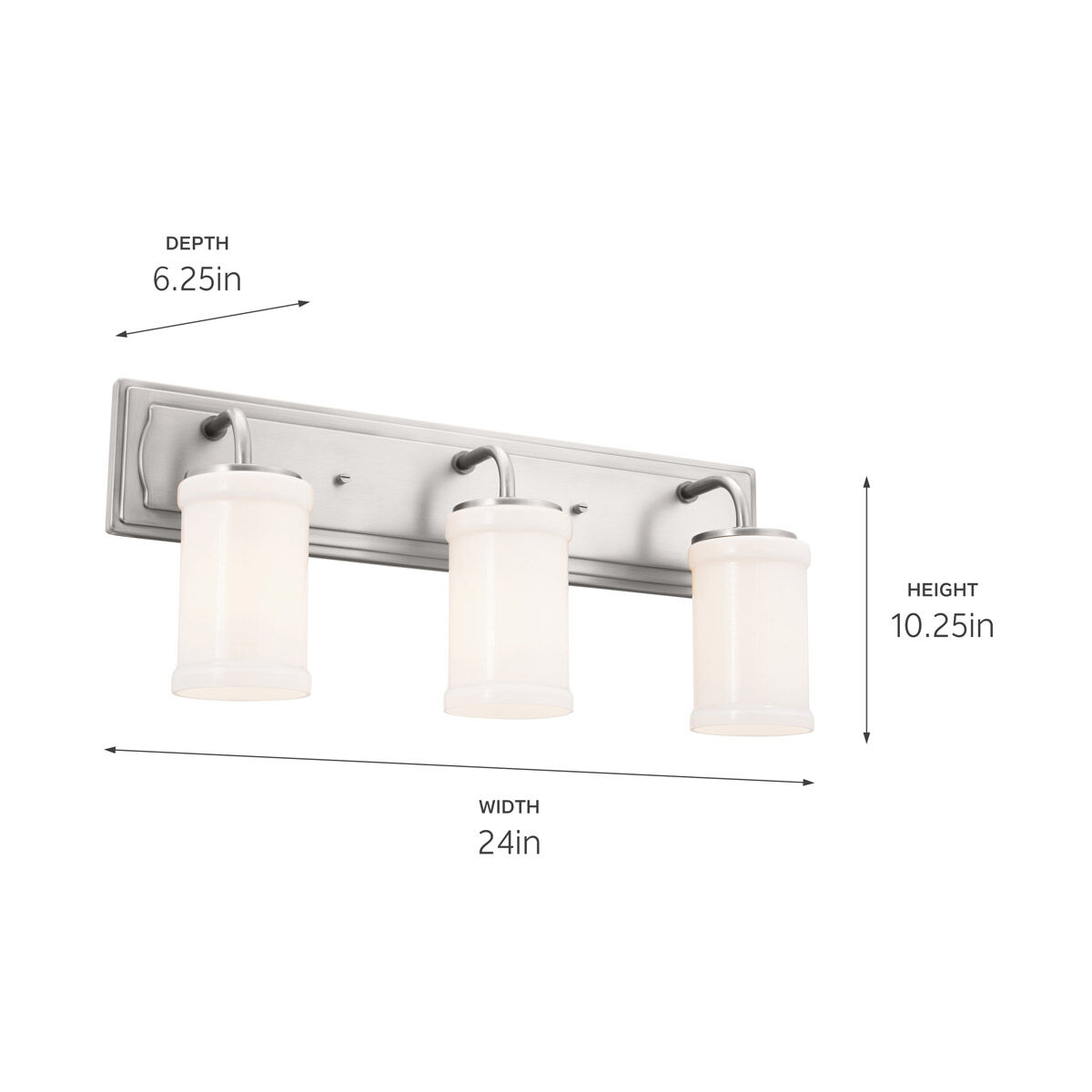 Homestead Vetivene 3 Light 24 inch Classic Pewter Vanity Light Wall Light, Vetivene