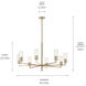 Velestino 8 Light Champagne Bronze Chandelier Ceiling Light