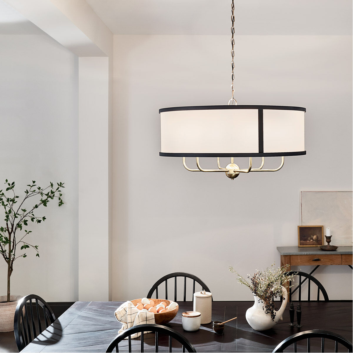 Homestead Heddle 6 Light 30.5 inch Natural Brass Chandelier Ceiling Light