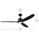 Calyx 60 inch Matte Black with Solid Wood Matte Black Blades Indoor Ceiling Fan