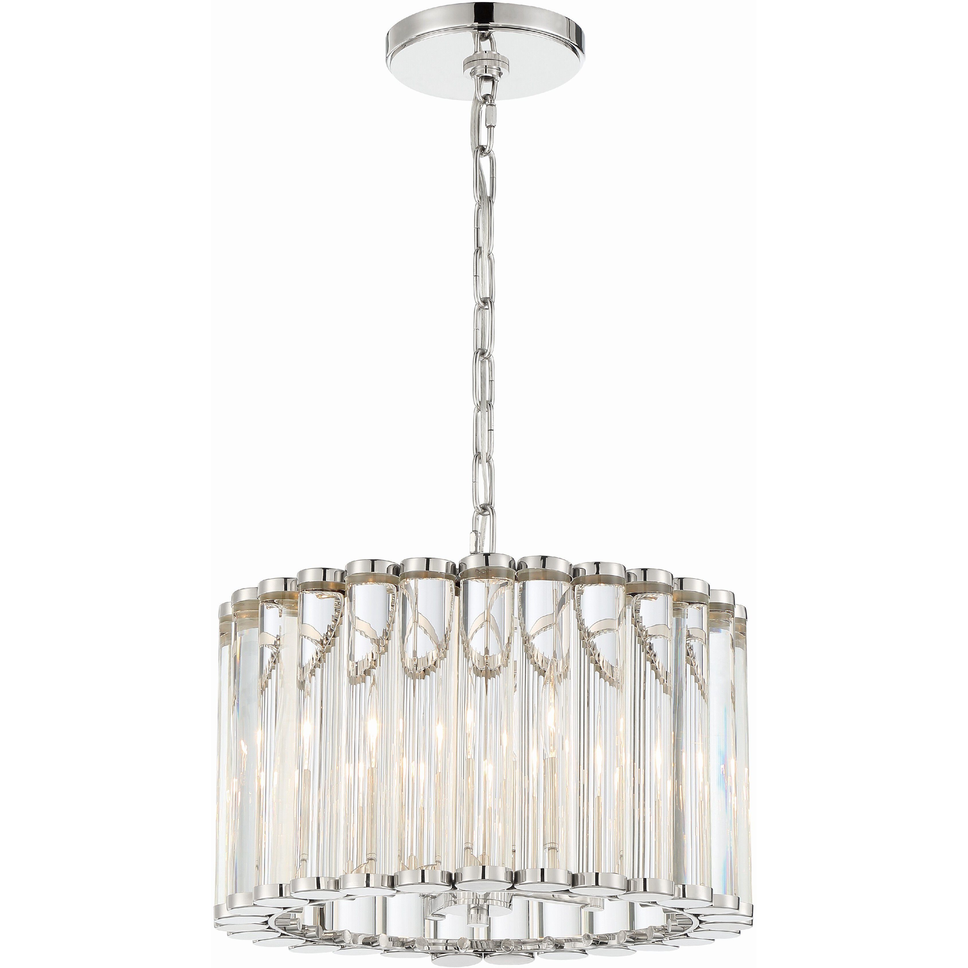 Elliot 4 Light 15.25 inch Polished Nickel Mini Chandelier Ceiling Light