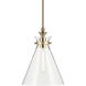Laria 1 Light Champagne Bronze Pendant Ceiling Light in Clear