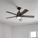 Colerne 52 inch Distressed Black with Auburn Stained Blades Ceiling Fan