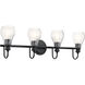 Greenbrier 4 Light 33 inch Black Wall Mt Bath 4 Arm Wall Light