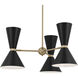 Phix LED 30.75 inch Champagne Bronze with Black Chandelier Ceiling Light in Brushed Gold and Champagne Bronze