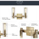 Jemsa 2 Light 13.75 inch Champagne Bronze Bath Bracket Wall Light, 2 Arm