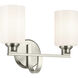 Gioe 2 Light 14.25 inch Brushed Nickel Vanity Light Wall Light