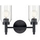 Madden 2 Light 14.25 inch Black Wall Mount Bath Wall Light, 2 Arm