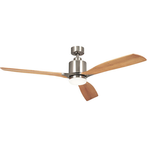 Ridley 60 inch Brushed Stainless Steel with Medium Oak Blades Ceiling Fan