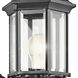 Chesapeake 1 Light 17 inch Black Outdoor Wall in Clear Beveled Glass, Medium