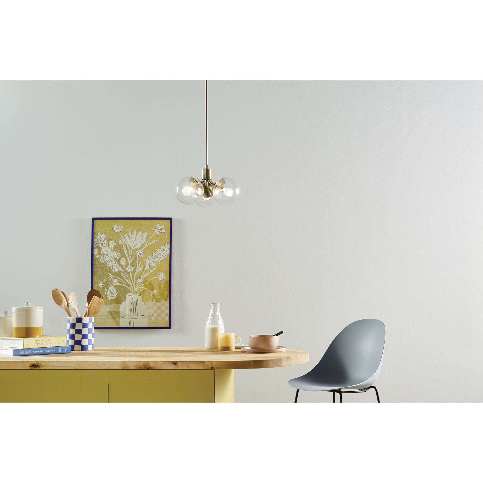 Silvarious 3 Light Champagne Bronze Chandelier/Semi Flush Ceiling Light in Clear