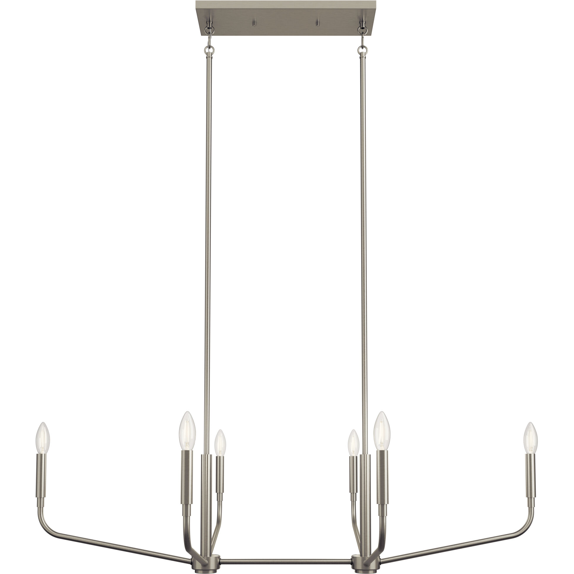 Madden 6 Light 17.75 inch Brushed Nickel Chandelier Linear Ceiling Light, Double