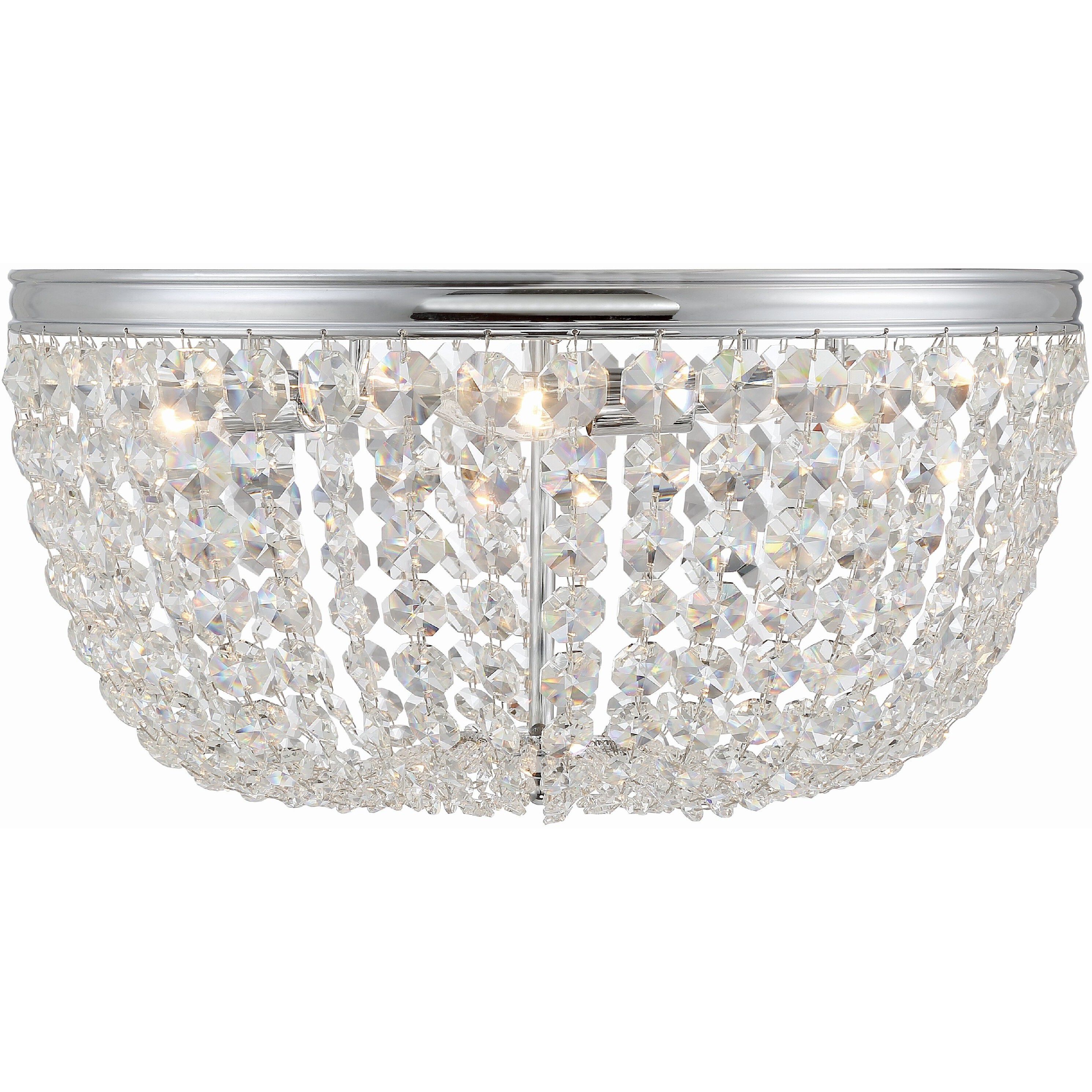 Nola 5 Light 20 inch Polished Chrome Flush Ceiling Light