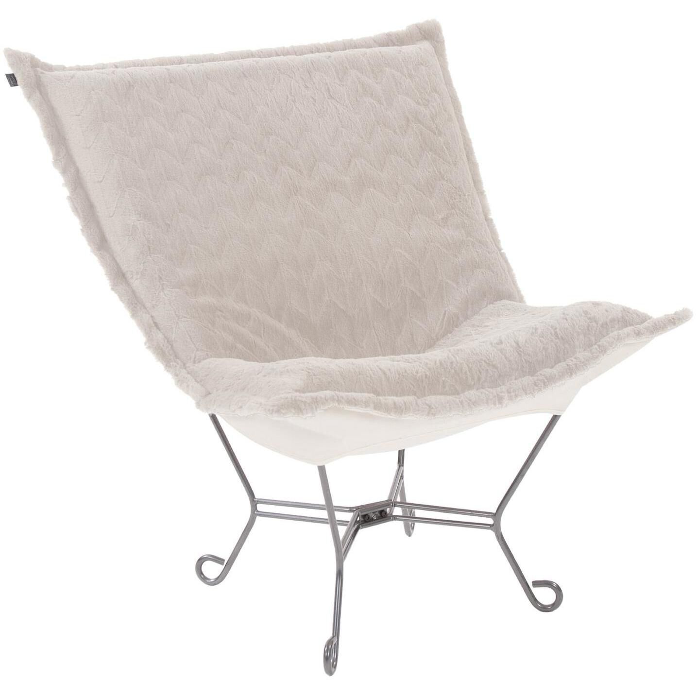 Puff Angora Natural Scroll Chair with Cover