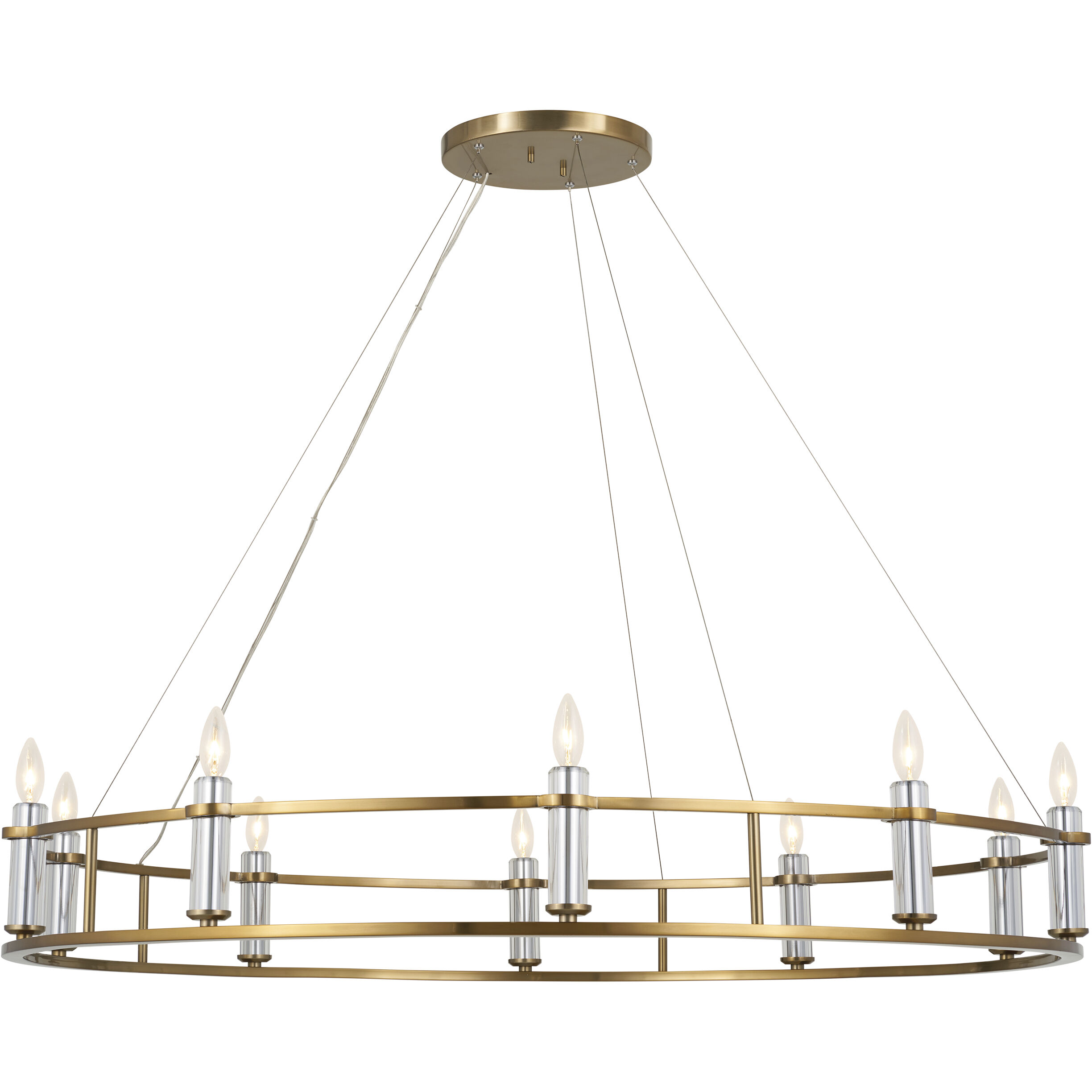 Kichler 52491BNB Rosalind 10 Light 50 inch Brushed Natural Brass Chandelier Ceiling Light