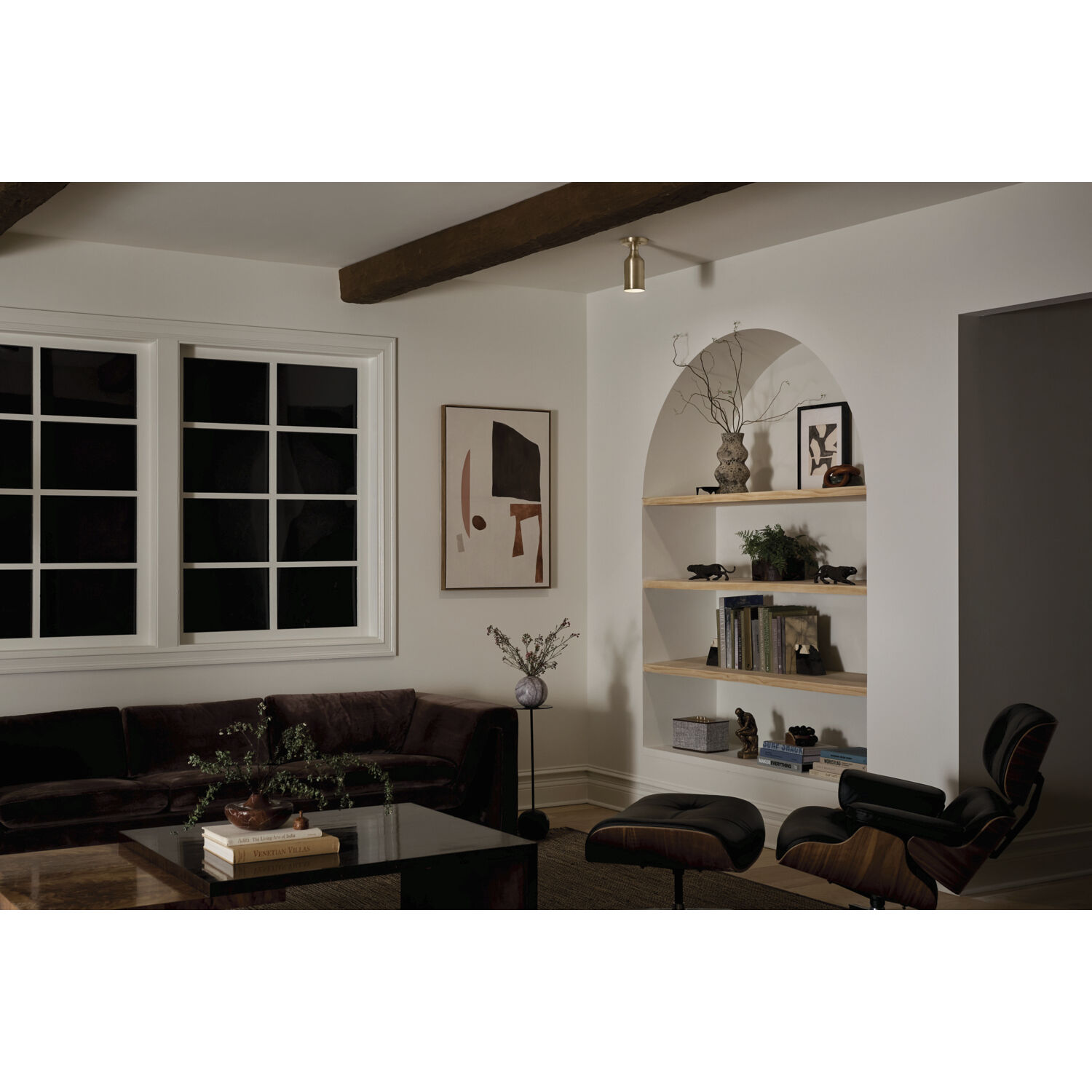 Sisu LED 5 inch Champagne Bronze Semi Flush Mount Ceiling Light