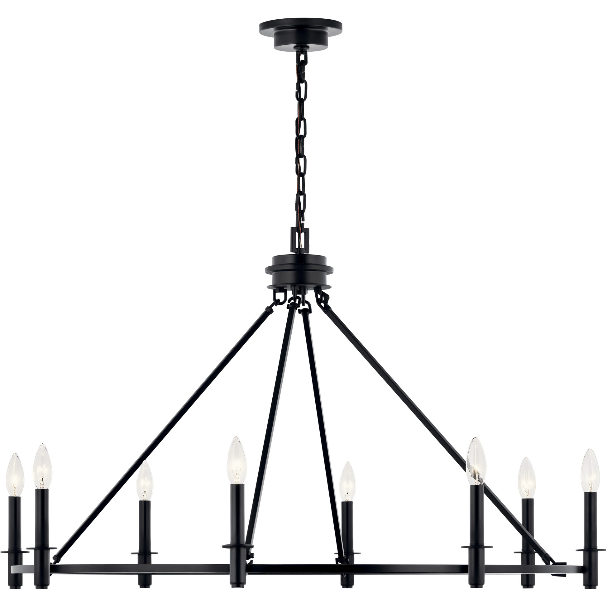 Carrick 8 Light Black Chandelier Ceiling Light, 1 Tier Medium