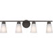 Stamos 4 Light 31 inch Black Bath Vanity Light Wall Light, 4 Arm
