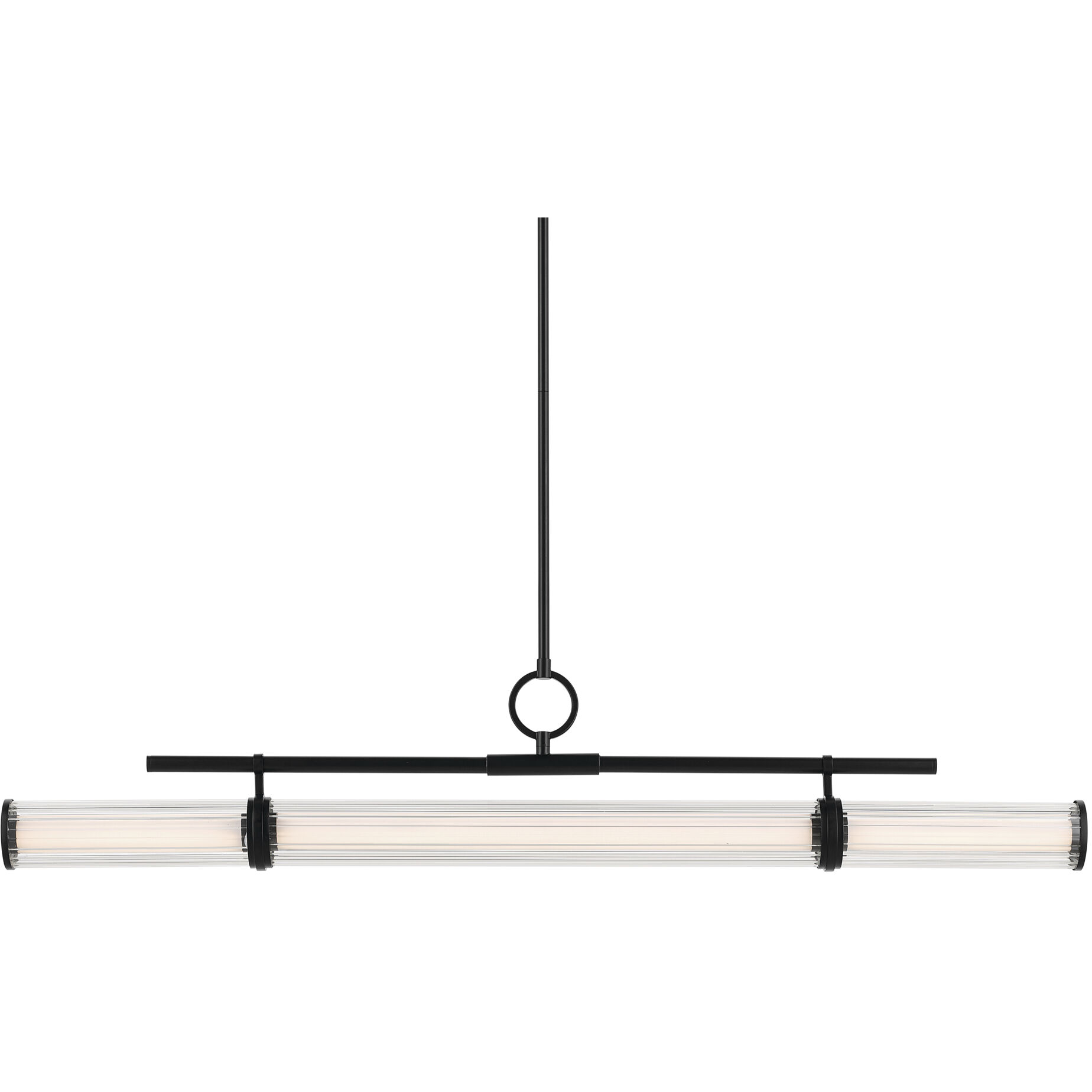 Riven LED 8 inch Black Chandelier Linear Ceiling Light