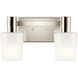 Adani 2 Light 14.5 inch Polished Nickel Bath Bracket Wall Light, 2 Arm