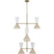 Phix LED 22.5 inch Champagne Bronze with Greige and White Foyer Chandelier Ceiling Light