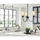 Erma 3 Light Black Chandelier Ceiling Light, Small, 1 Tier