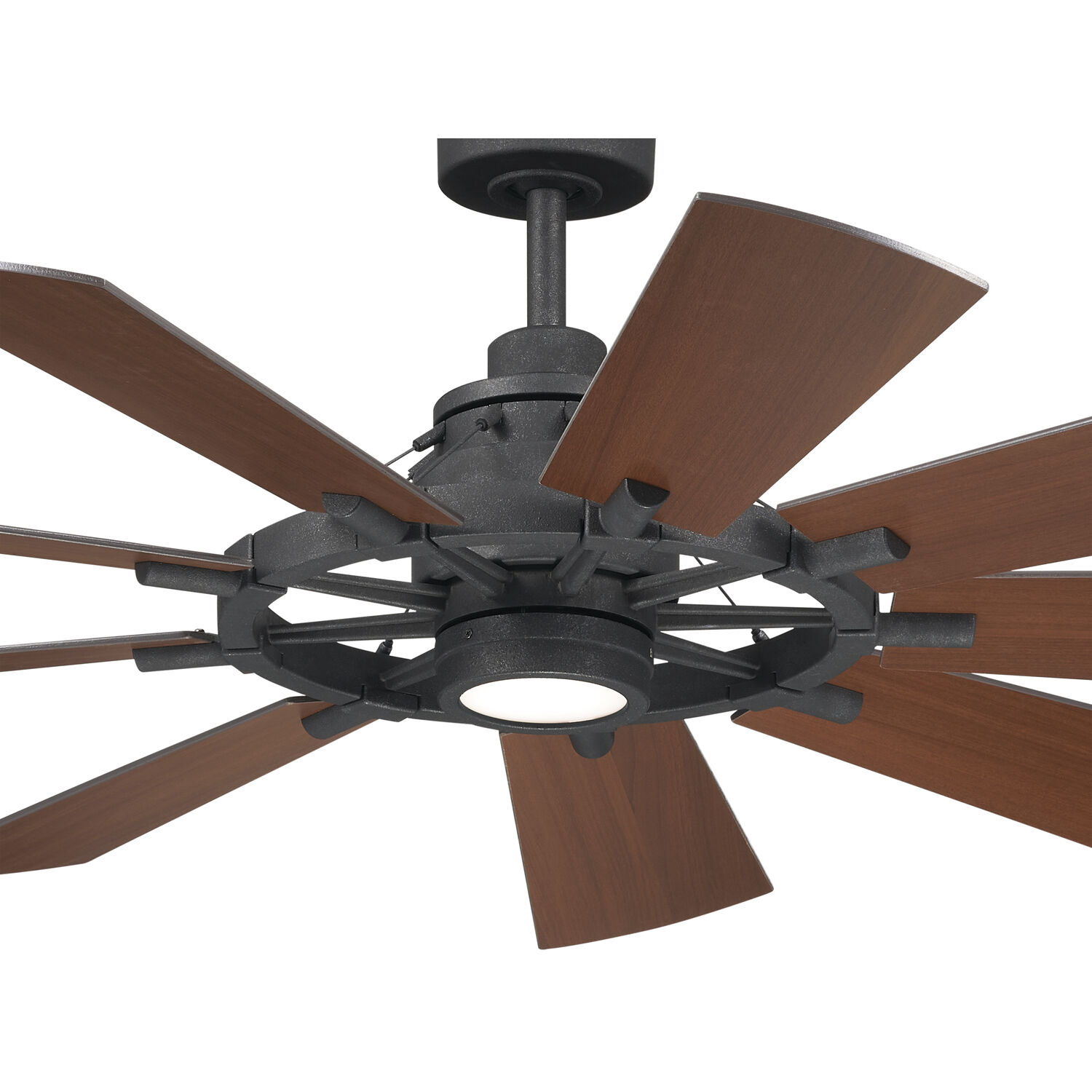 Gentry 60 inch Distressed Black with Distressed Antique Gray/Walnut Blades Ceiling Fan