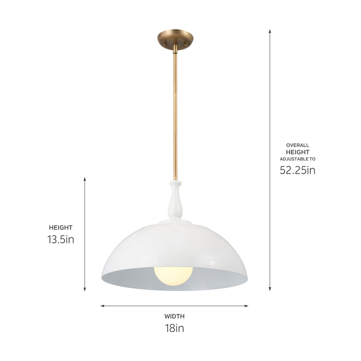 Homestead Fira 1 Light 18 inch White Pendant Ceiling Light