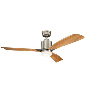 Ridley Ii 52 inch Brushed Stainless Steel with Medium Oak Blades Ceiling Fan