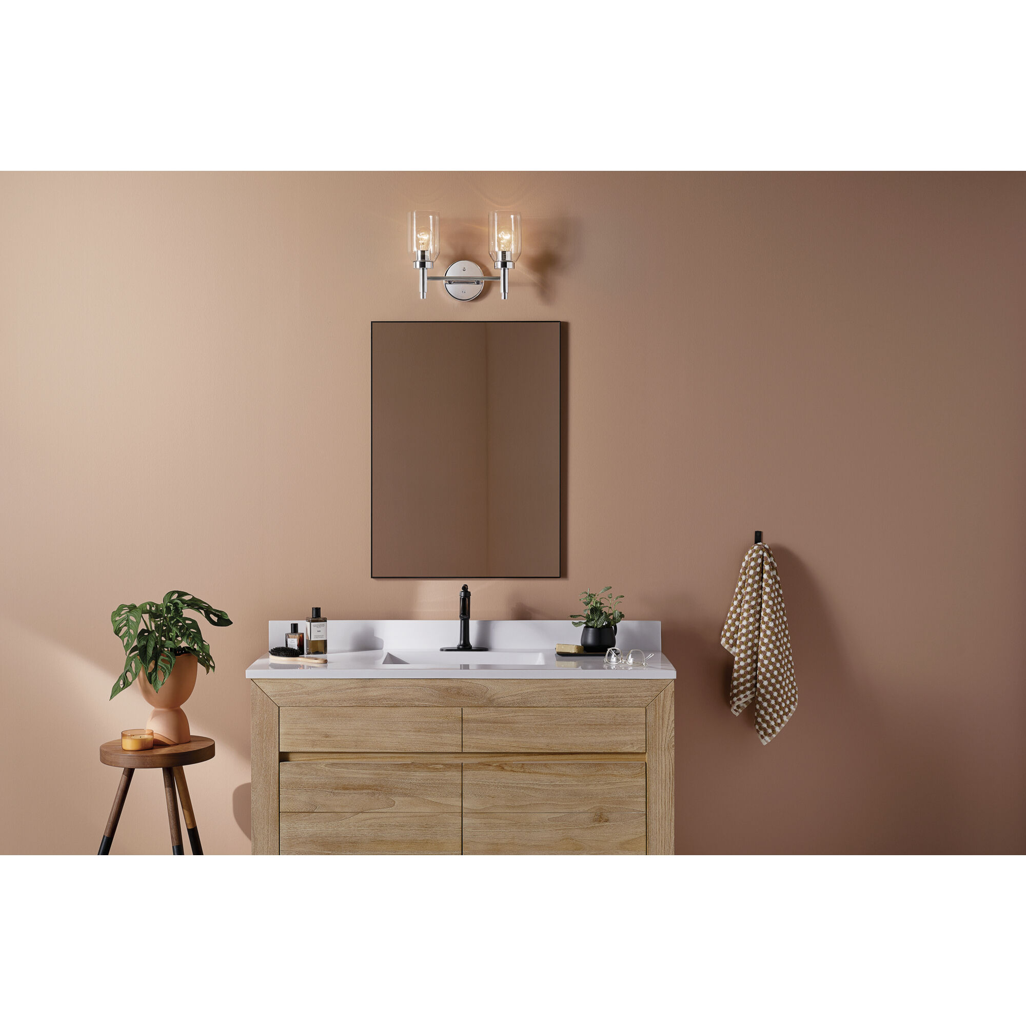 Madden 2 Light 14.25 inch Chrome Wall Mount Bath Wall Light, 2 Arm