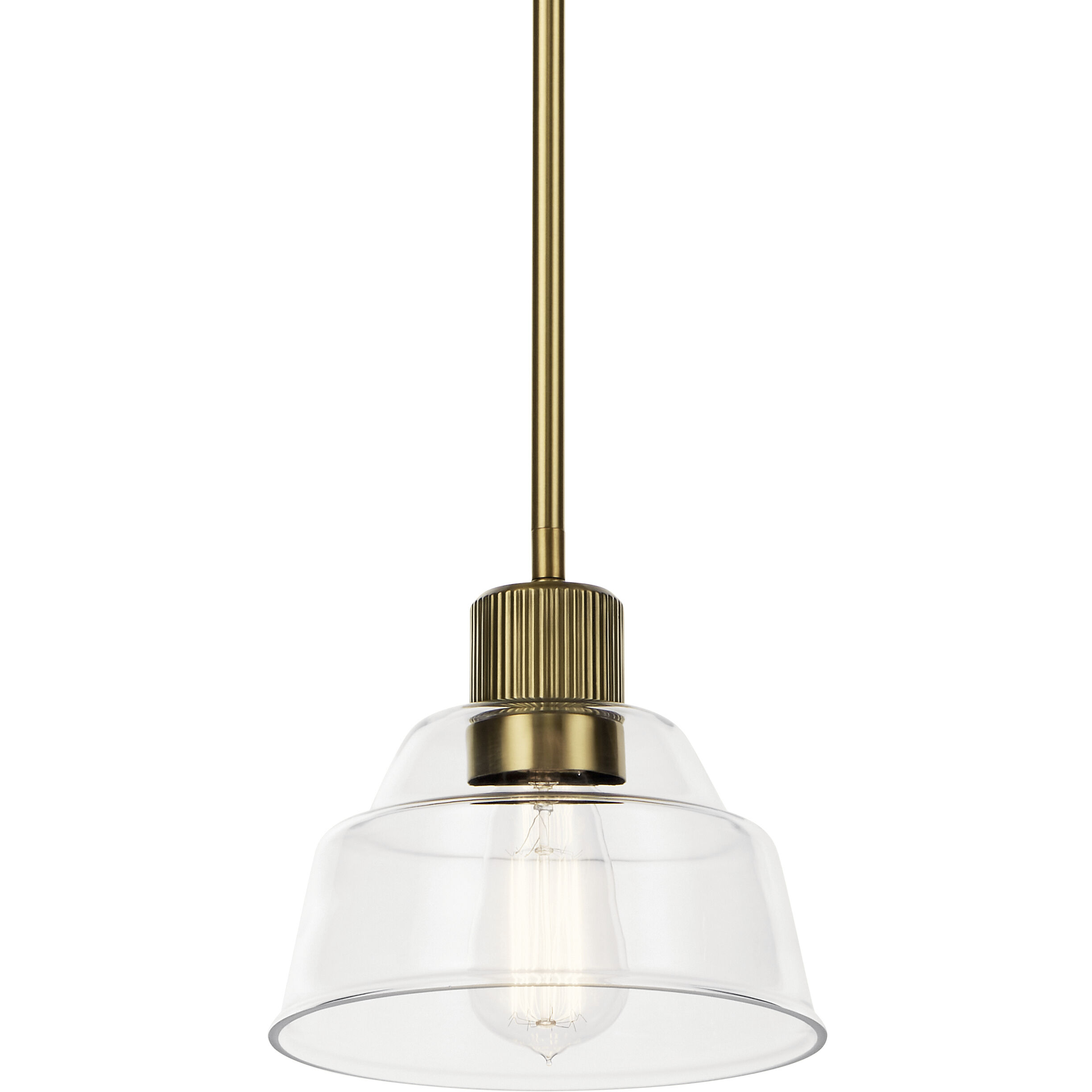 Eastmont 1 Light 8 inch Brushed Brass Mini Pendant Ceiling Light