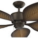 Nani 56 inch Satin Natural Bronze with Ivory with Walnut Blades Ceiling Fan
