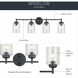 Winslow 4 Light 30 inch Black Wall Mt Bath 4 Arm Wall Light