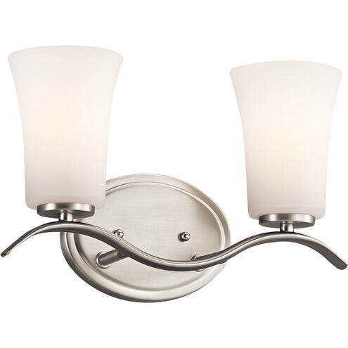 Armida 2 Light 14 inch Brushed Nickel Wall Mt Bath 2 Arm Wall Light in Incandescent