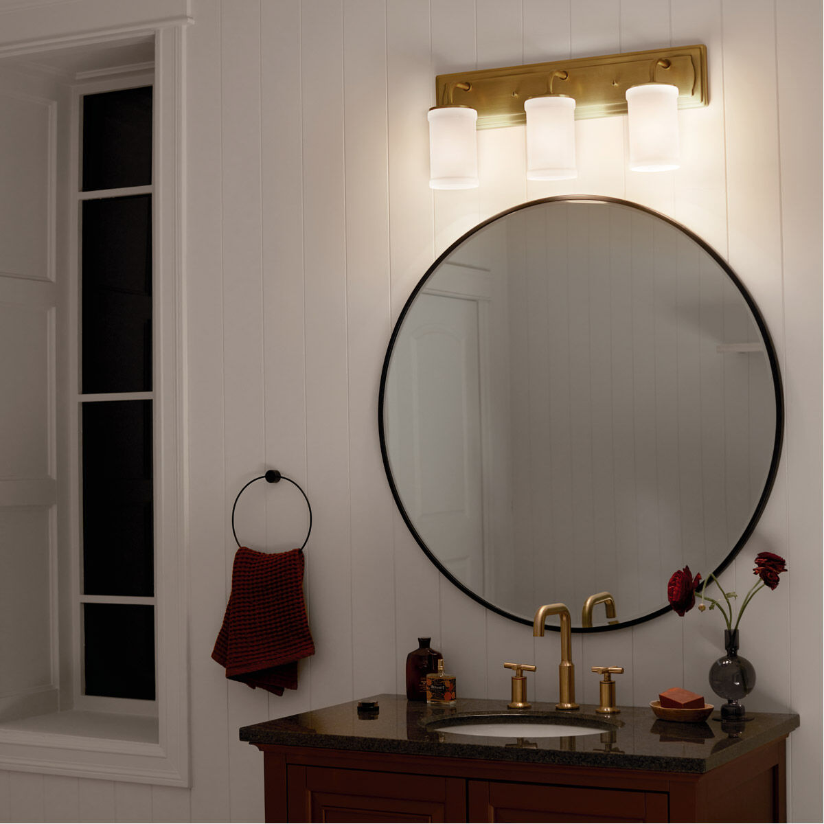 Homestead Vetivene 3 Light 24 inch Natural Brass Vanity Light Wall Light, Vetivene
