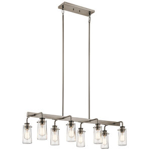 Braelyn 8 Light 15 inch Classic Pewter Chandelier Linear (Double) Ceiling Light, Double
