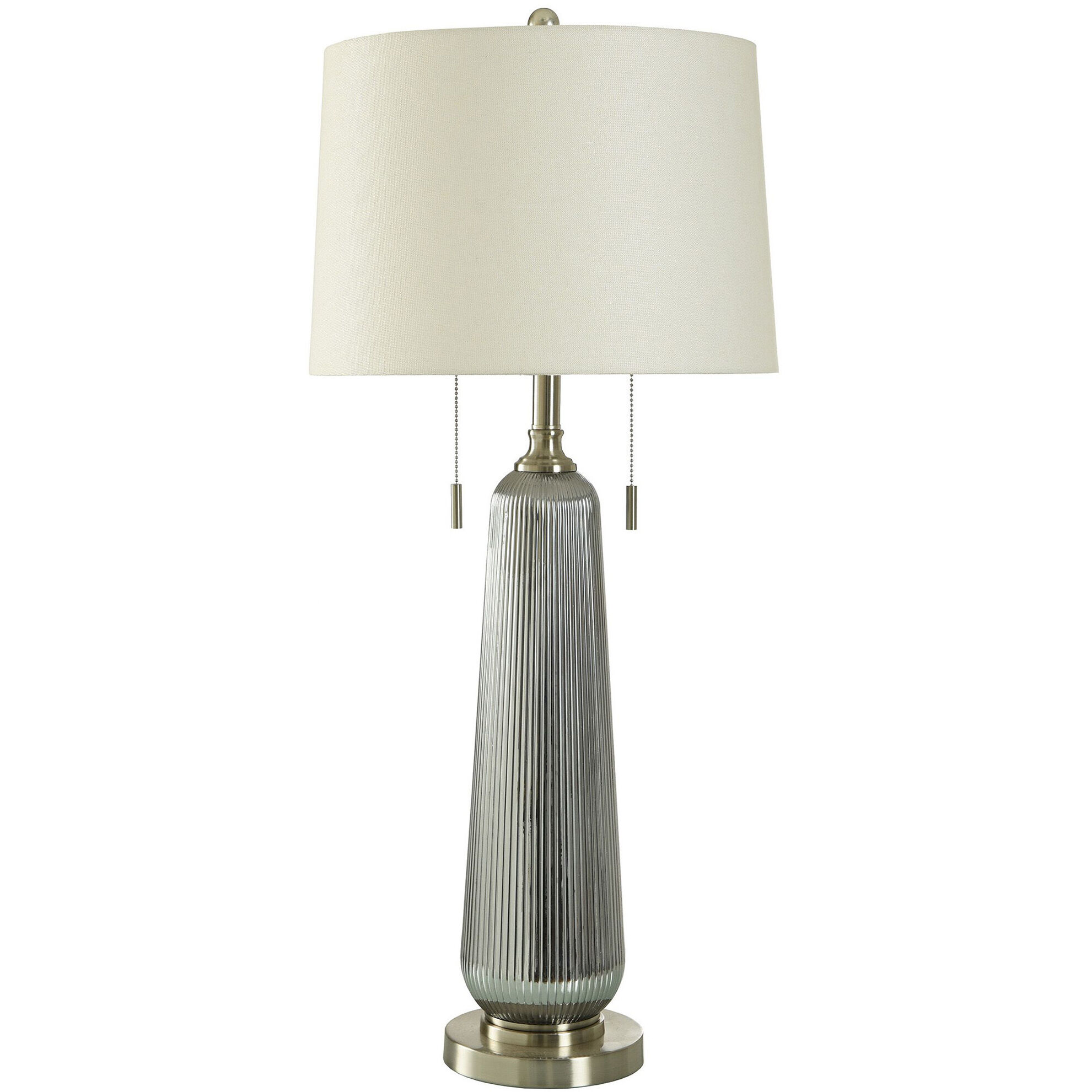 Lumi 36.5 inch 60 watt Silver Sateen and Polished Nickel Table Lamp Portable Light