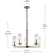 Crosby 5 Light 26.25 inch Brushed Nickel Chandelier 1 Tier Medium Ceiling Light, 1 Tier Medium