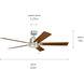 Lucian II 60 inch Brushed Nickel with Walnut Blades Ceiling Fan