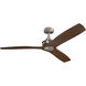 Ried 56 inch Brushed Nickel with Medium Walnut Blades Ceiling Fan