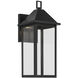 Prin 1 Light 16.75 inch Black Outdoor Wall Light, Medium
